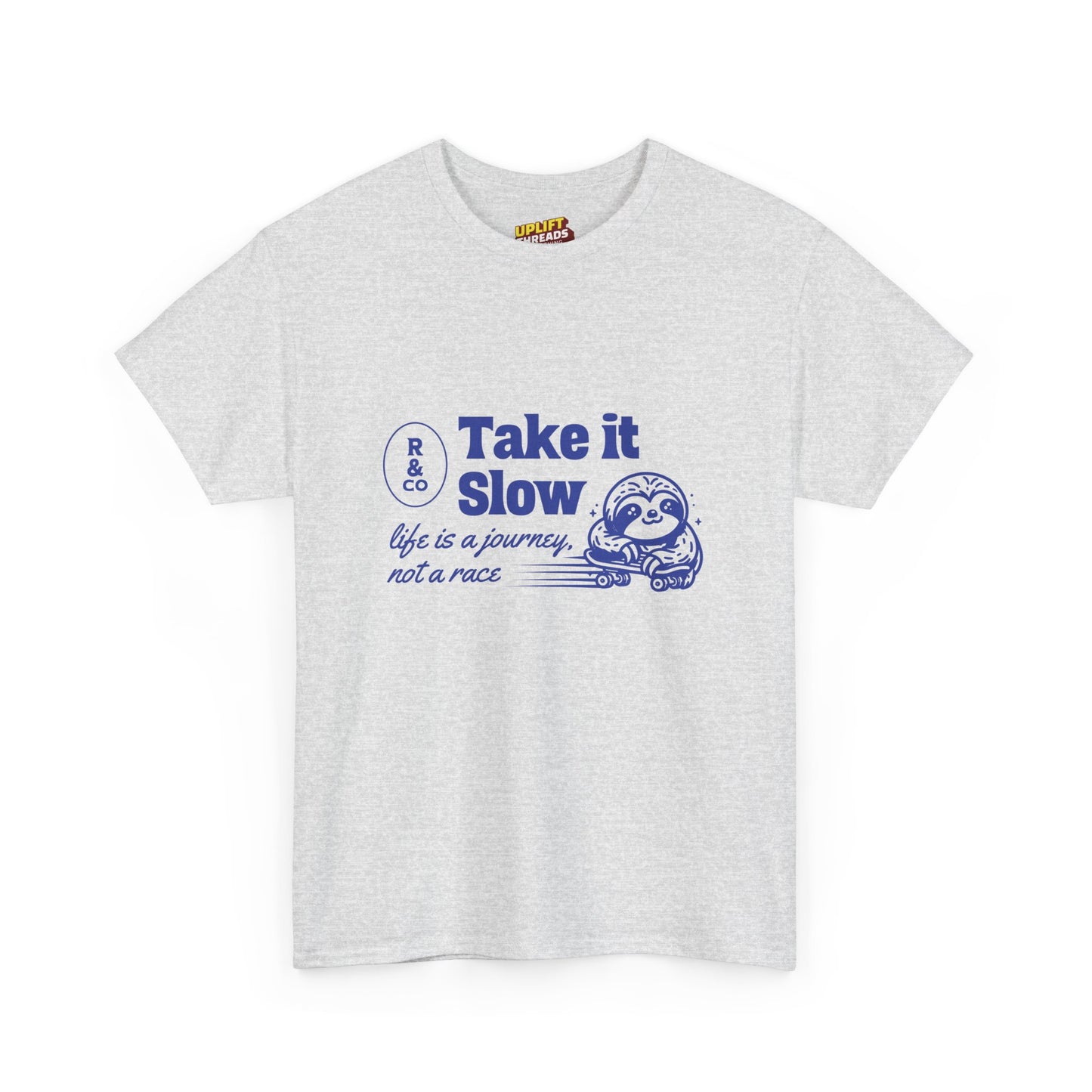 Take It Slow Unisex Heavy Cotton Tee - Relaxed Sloth Design