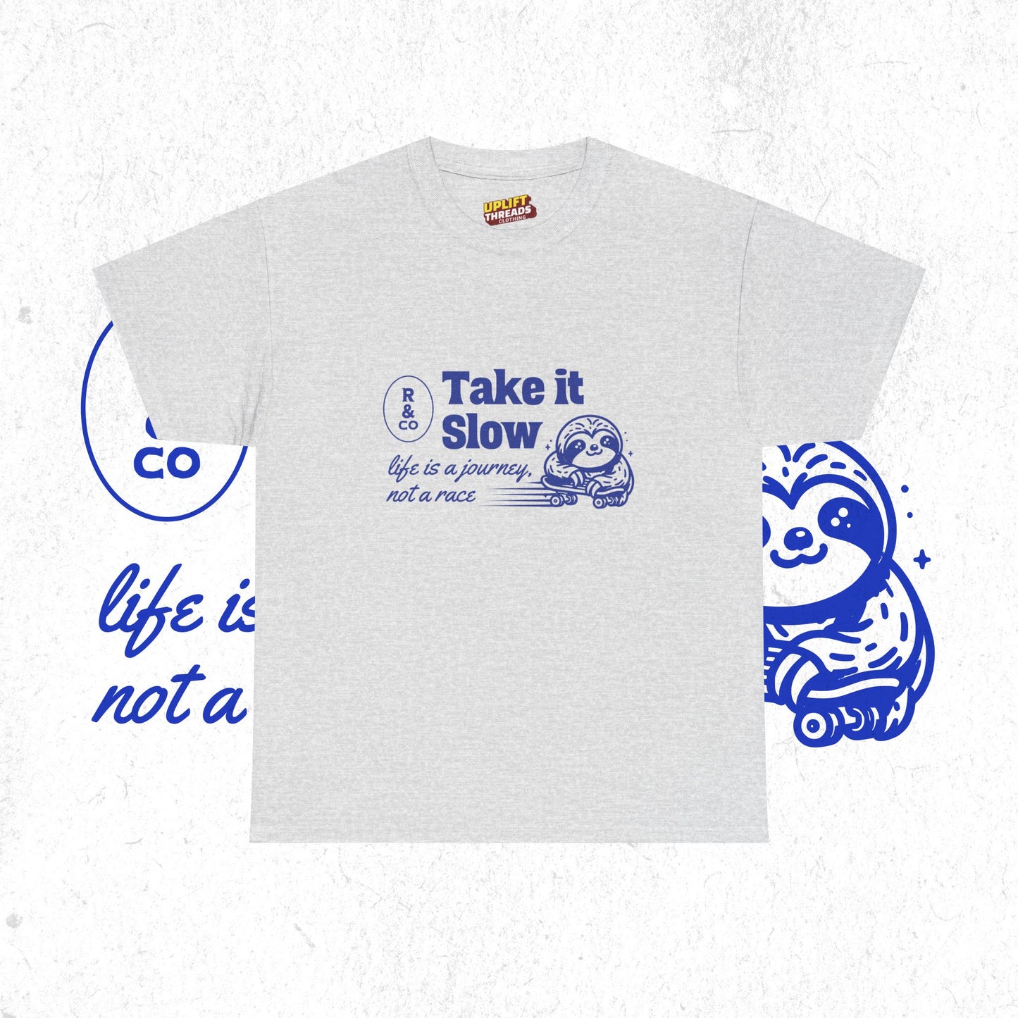 Take It Slow Unisex Heavy Cotton Tee - Relaxed Sloth Design