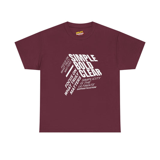 Simple Bold Clear Unisex Heavy Cotton Tee - Minimalist Graphic T-Shirt