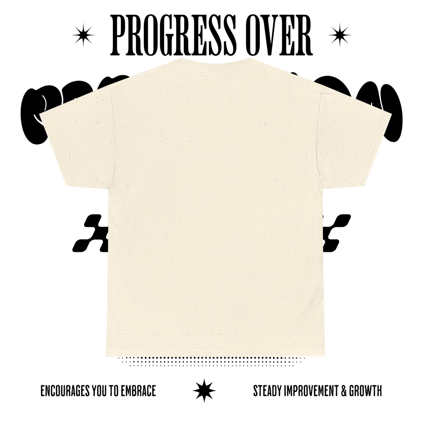 Motivational Unisex Heavy Cotton Tee - 'Progress Over Perfection'