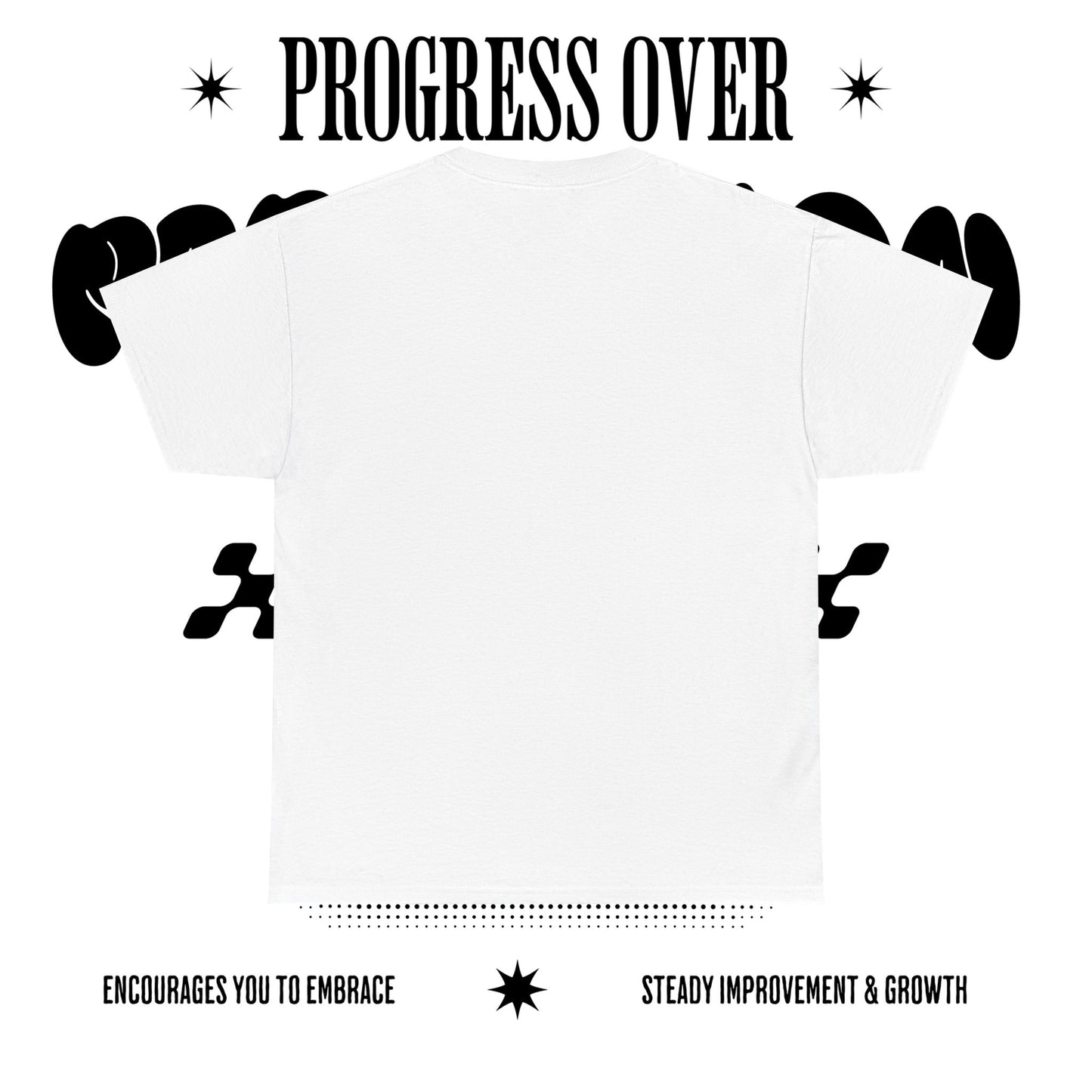 Motivational Unisex Heavy Cotton Tee - 'Progress Over Perfection'