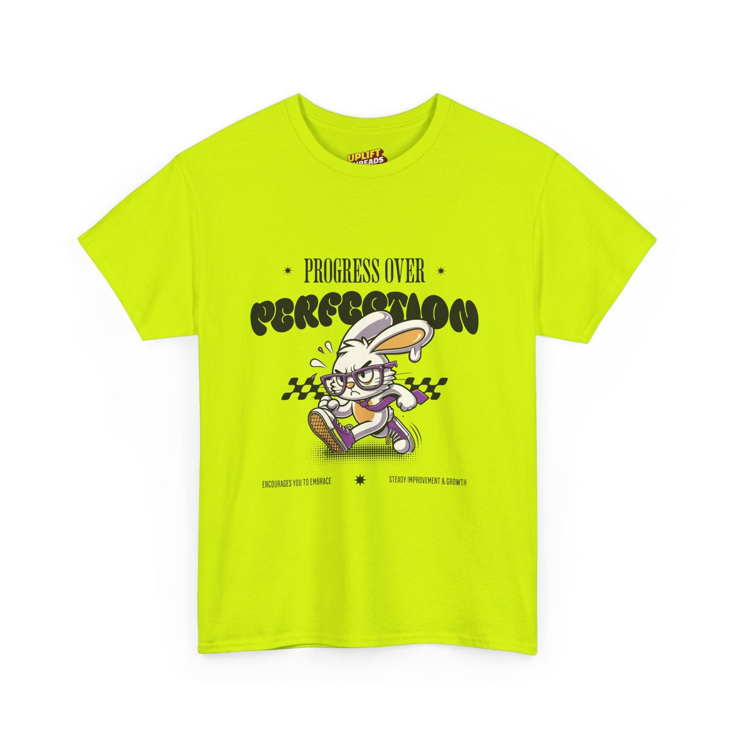 Motivational Unisex Heavy Cotton Tee - 'Progress Over Perfection'