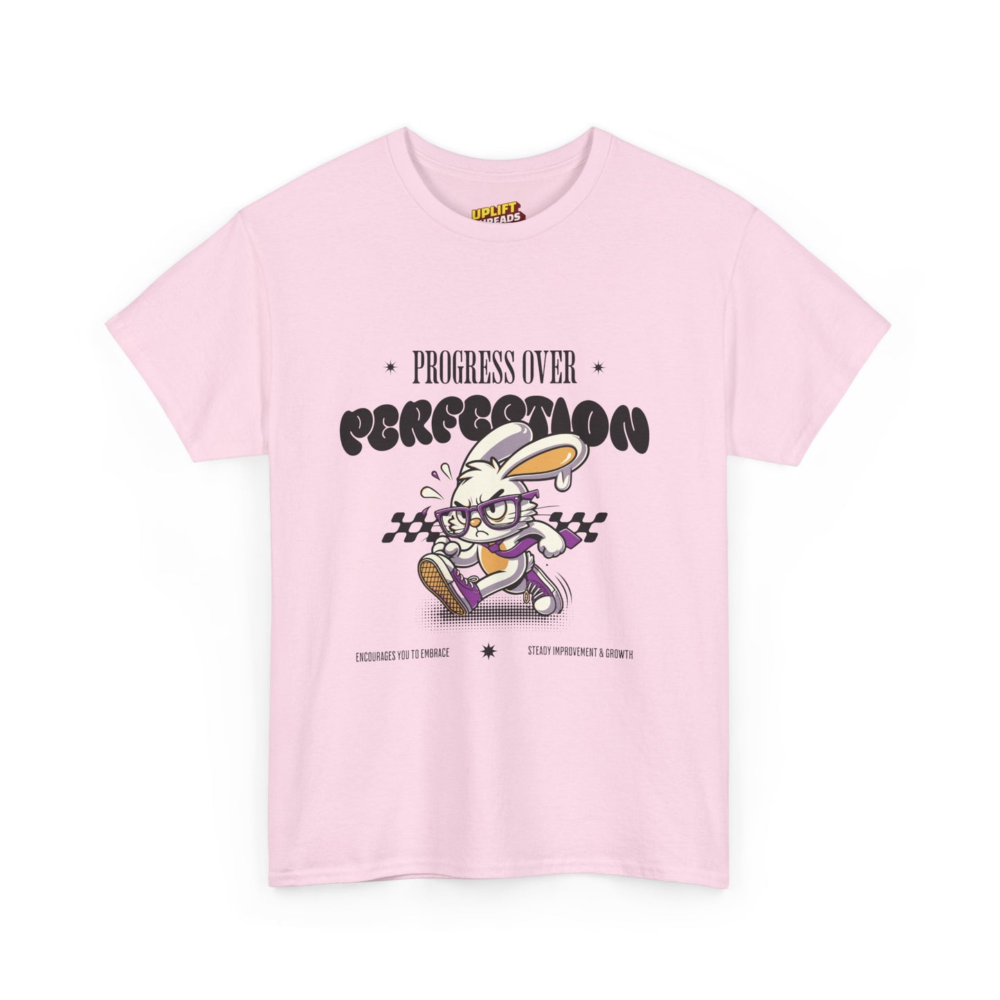 Motivational Unisex Heavy Cotton Tee - 'Progress Over Perfection'