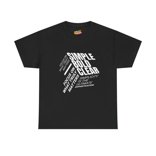 Simple Bold Clear Unisex Heavy Cotton Tee - Minimalist Graphic T-Shirt