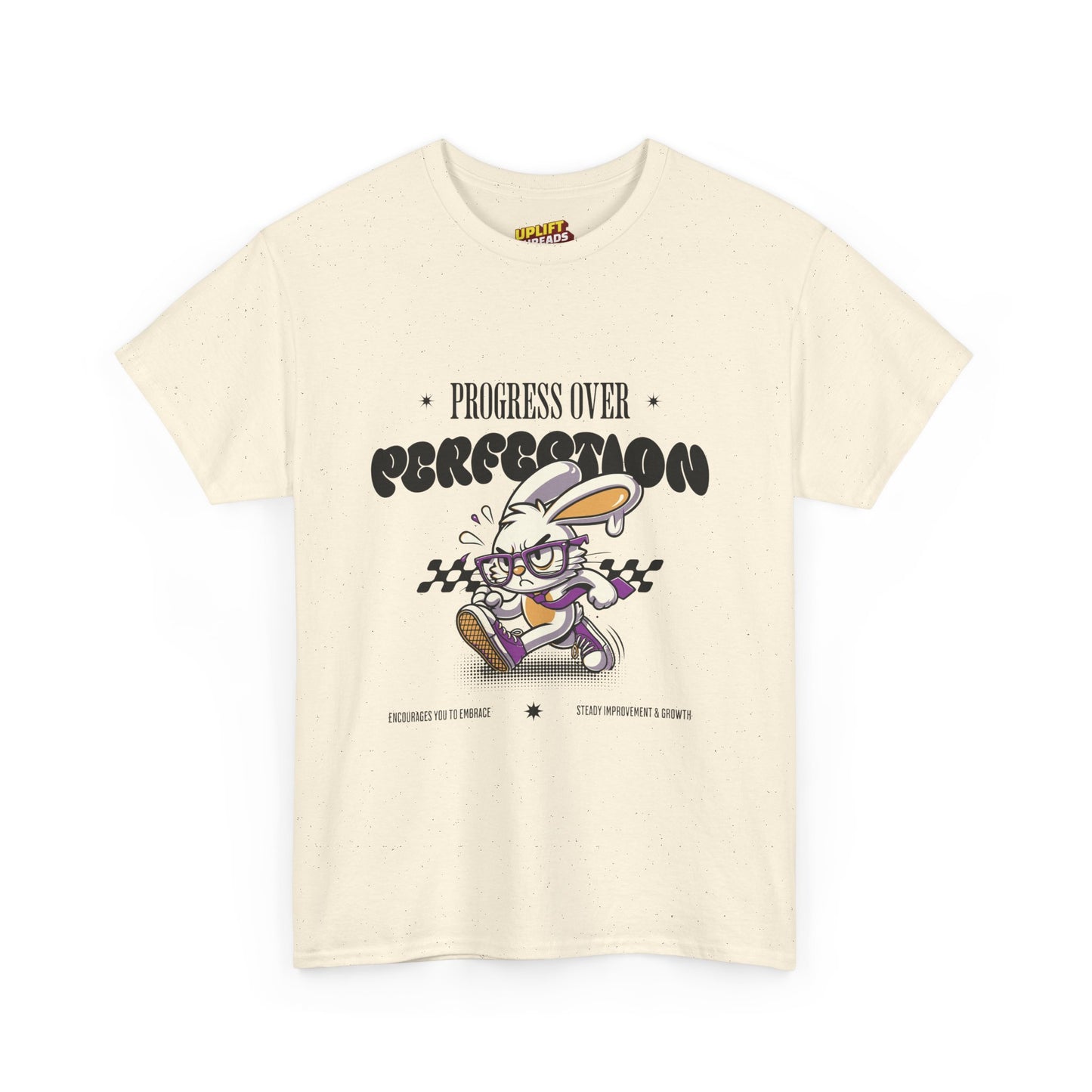 Motivational Unisex Heavy Cotton Tee - 'Progress Over Perfection'