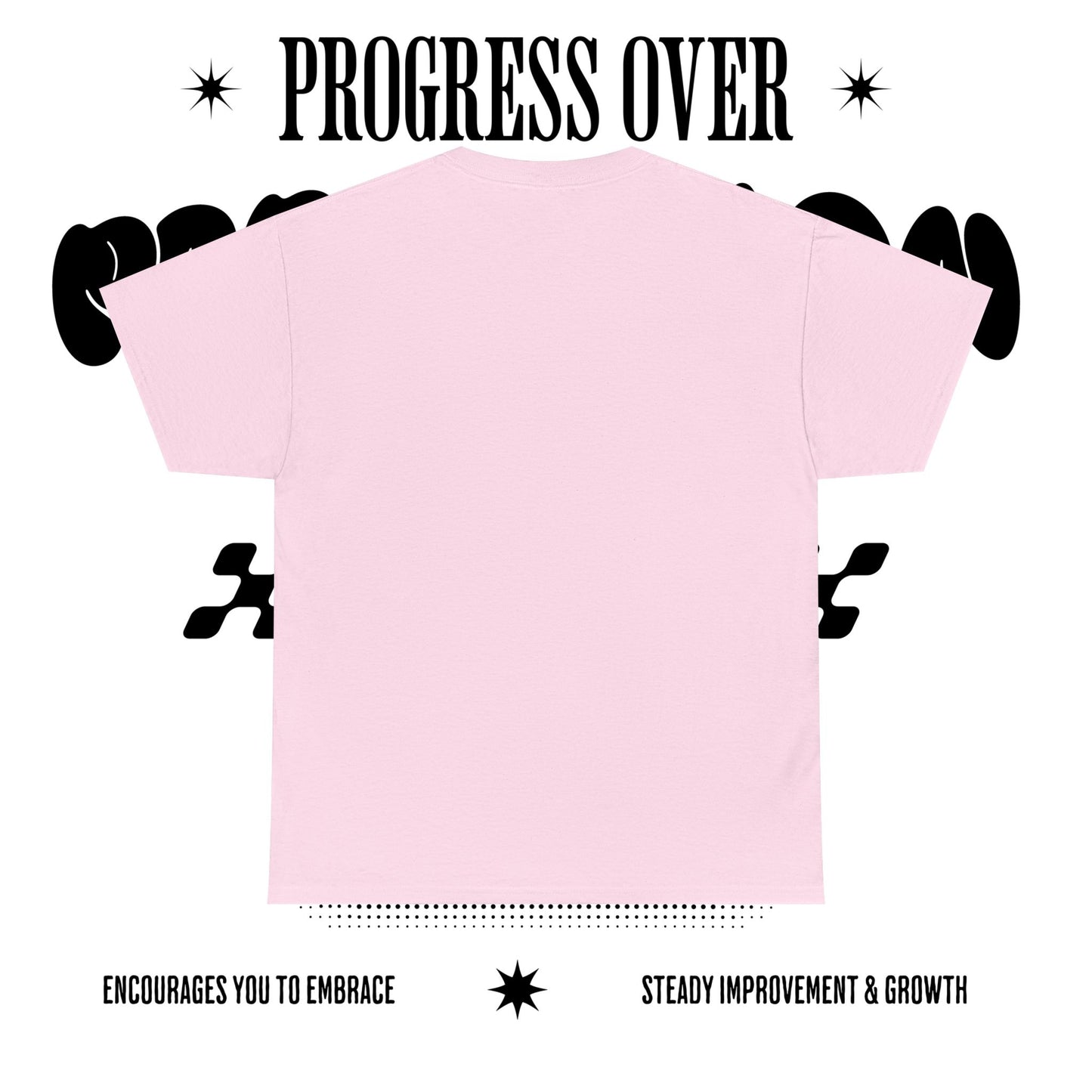 Motivational Unisex Heavy Cotton Tee - 'Progress Over Perfection'